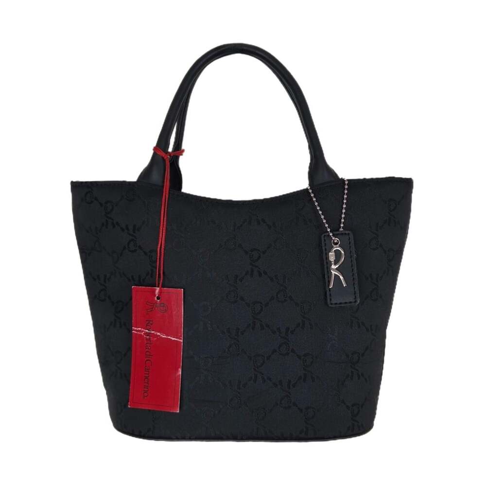 Roberta Di Camerino Canvas Black Top Handle Mini Tote NWT